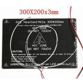   MK2A 300*200*3.0mm Aluminum Heatbed + LED Resistor + 60cm Cable + Thermistors