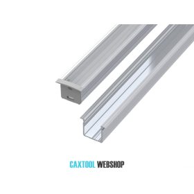 GLALU recessed aluminium LED profile 15x16mm 4150mm natural