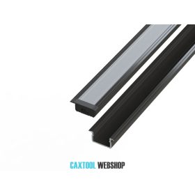   GLALU recessed anodized aluminium LED profile 9x16mm 4150mm black