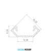 GLALU anodized aluminium LED corner profile 8,5x12mm 1000mm silver