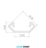 GLALU aluminium LED corner profile 8,5x12mm 2020mm natural