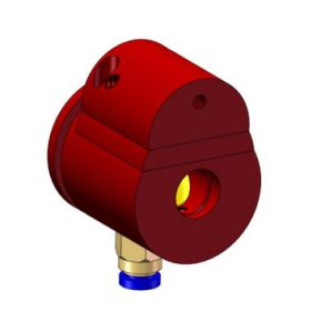 Coaxial red pointer to CO2 glass laser tube