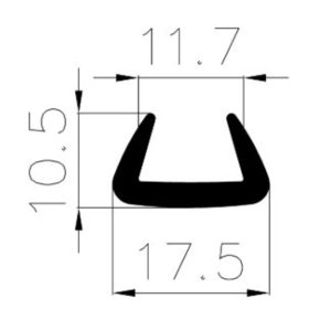   Edge protection "U" profile silicone white 17,5x11,7x10,5