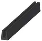 Edge protection "U" profile silicone black 6,85x3,2x6,35