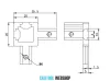 B6 3 way corner connector 20 x 20 mm, 3D, 6mm groove