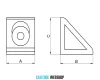B8 angle corner connection 30 x 30 mm, 8mm groove