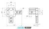 B8 3 way corner connector 30 x 30 mm, 3D, 8mm groove