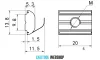 B10 slide nut 20x13,8x5,3 mm, M6 10mm groove