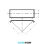 B10 corner bracket cover cap  40 x 80 mm, 10mm groove