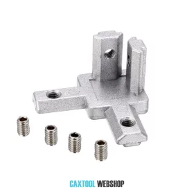 I8 3 way corner connector 40 x 40 mm, 3D, 8mm groove