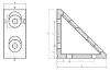 B10 angle corner connection 45x45 mm, 10mm groove, double