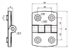 B10 hinge 40x40 mm, Nylon, 10mm groove