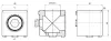 B10 cubic connector 40x40 mm, 2D, 10mm groove, set