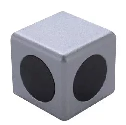 B10 cubic connector 45x45 mm, 2D, 10mm groove, set