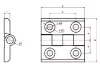 B10 hinge 45x45 mm, Alu, 10mm groove