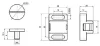 B8 B10 Magnetic catch, 30x30 mm, 40x40 mm profile