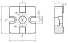 B10 T-connector plate 45 x 45 mm