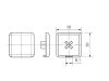 B8 End cap cover 30x30 mm, 8mm groove