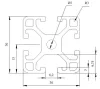 Item comp. aluminum Profile  30 x 30 mm Light, 6 mm groove-Custom Size Cut