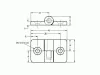 I6 Hinge 48x30x15,5 mm, 6mm groove, black
