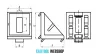 I6 corner bracket 30 x 30 mm, 6mm groove