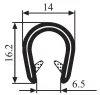 PVC élvédő profil 6-8 mm fekete