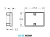 I5 Corner Bracket cap 20 x 20 mm, 5mm groove